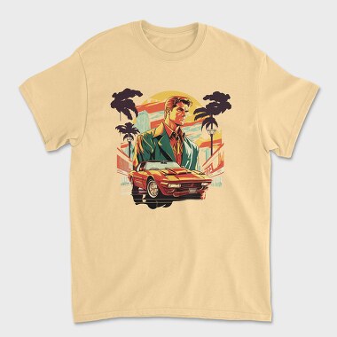 Classic Car Convertible Man Trees, Unisex Men's T-Shirt