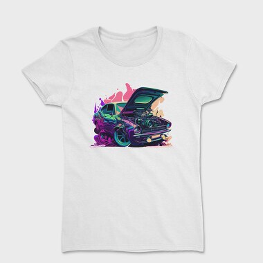 Classic Car Customized Enginesed Hood, Women's T-Shirt