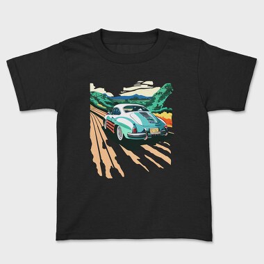 Classic Car Trees Landscape Retro, Kids' T-Shirt