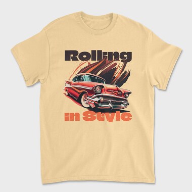 Classic Muscle Car Line Rolling, Unisex Men's T-Shirt