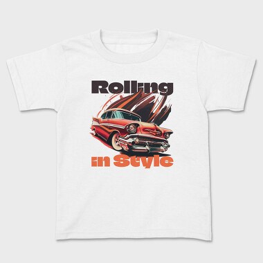 Classic Muscle Car Line Rolling, Kids' T-Shirt