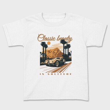 Classic Sports Car Road Mountains Palm Vintage, Kids' T-Shirt