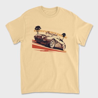 Convertible Cruisin Classic Car Palms, Unisex Men's T-Shirt