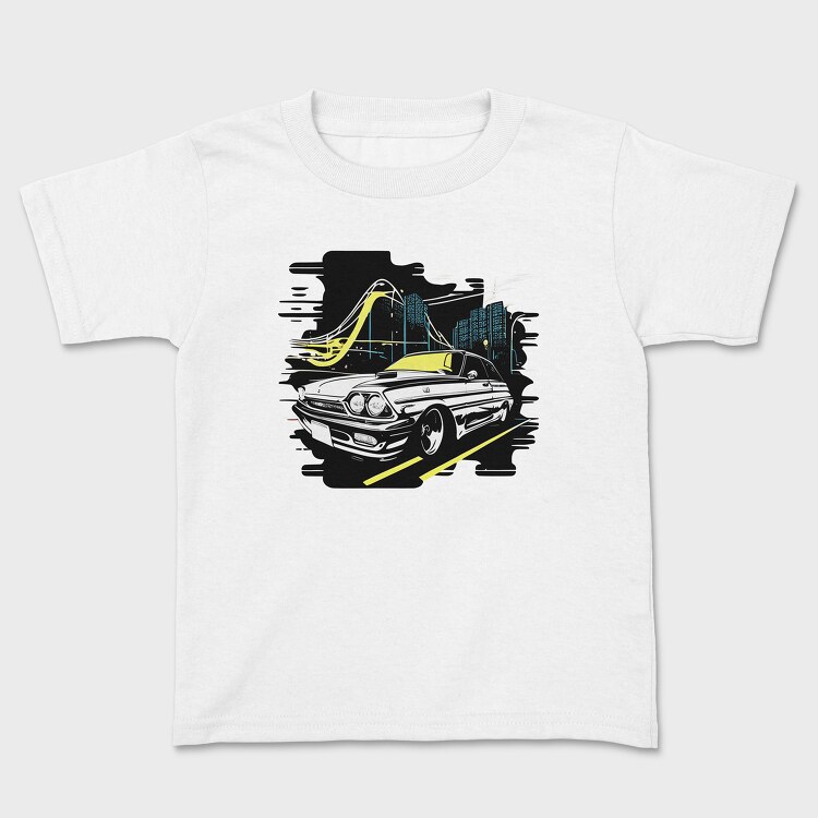 Custom Classic Car City Night Roaming, Детска Тениска