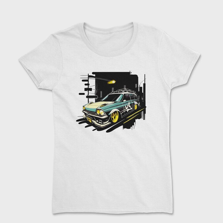Women's T-Shirt, Custom Classic Car Night Hovering