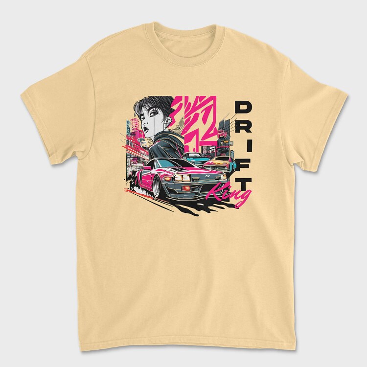 Drift King Japanese Car Manga, Унисекс Мъжка Тениска