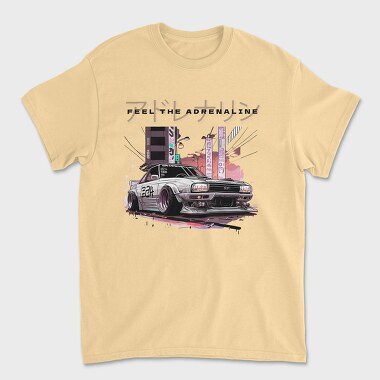 Unisex Men's T-Shirt, Feel the Adrelaline Japanese Car Manga