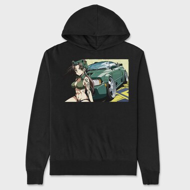 Sports Car Girl Anime, Unisex Men's Hoodie