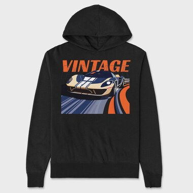 Sports Car Racetrack Vintage Power, Unisex Men's Hoodie