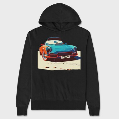 Bauhaus Inspired Classic Sports Car, Unisex Men's Hoodie