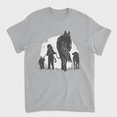Unisex Men's T-Shirt, Girl And Animals