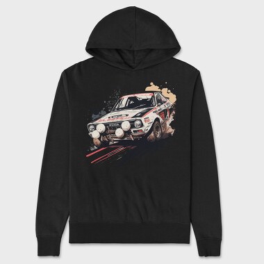 Rally Car Dust Hand Drawn, Unisex Men's Hoodie