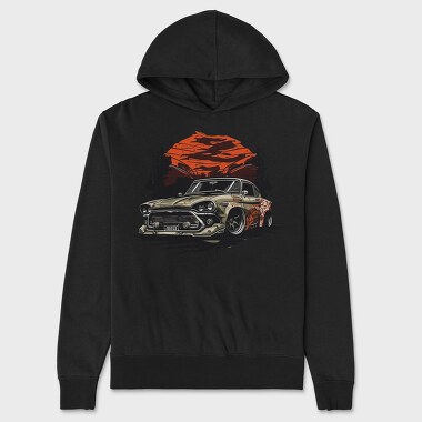 Custom Classic Car Sunset Clouds Trees, Unisex Men's Hoodie