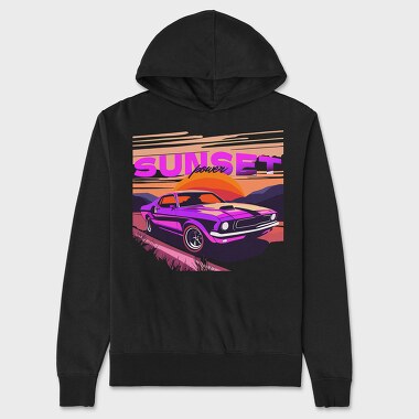 Muscle Car Mountain Sunset, Унисекс Мъжко Суичър