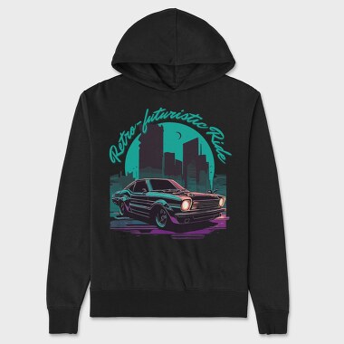Retro Futuristic Ride Iconic Japanese Car Vaporwave, Unisex Men's Hoodie