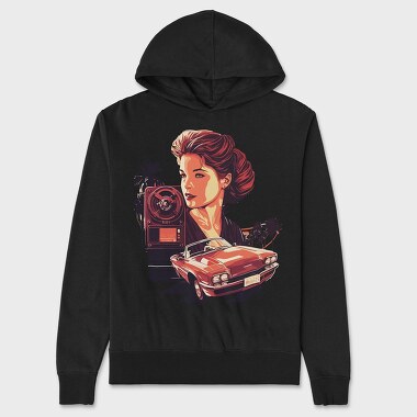 Vintage Convertible Car 2, Unisex Men's Hoodie