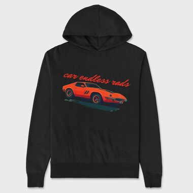 Muscle Classic Vintage Car Flat, Unisex Men's Hoodie