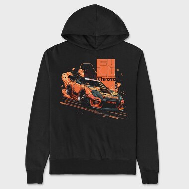 Japanese Car Drifting Personalized Full Throttle, Unisex Men's Hoodie