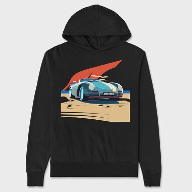 Vintage Sports Car With Modern Bauhaus Twist, Unisex Men's Hoodie