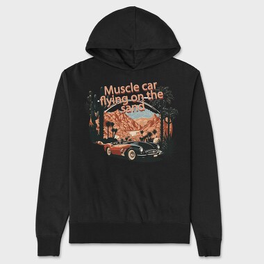 VintageClassic Sports Car Road Mountains Palm, Unisex Men's Hoodie