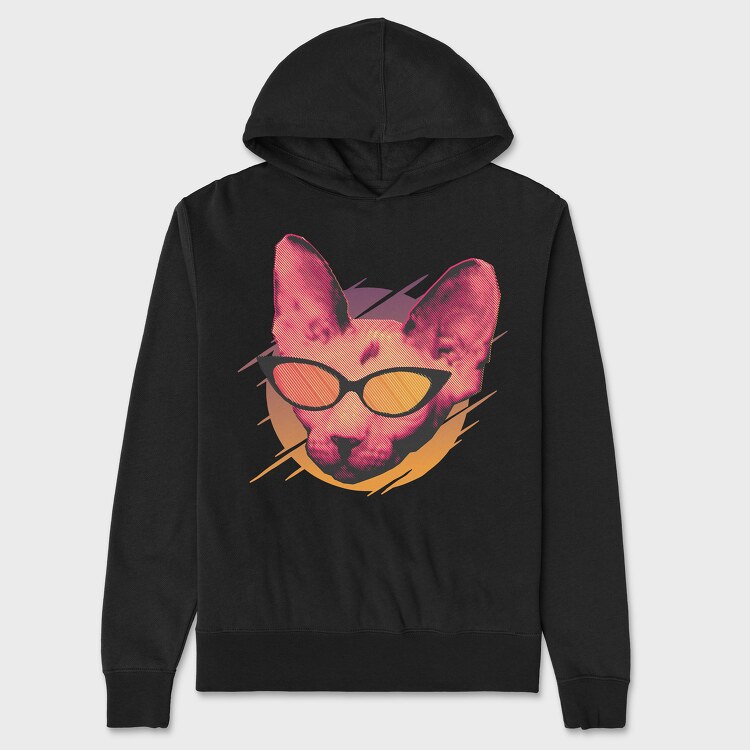 Cat Glasses, Unisex Men's Hoodie