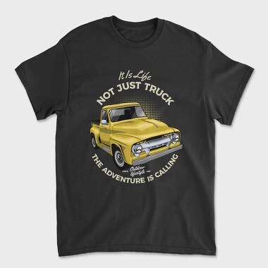 The Adventure Is Calling Yellow Car, Unisex Men's T-Shirt