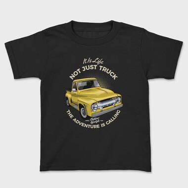 The Adventure Is Calling Yellow Car, Kids' T-Shirt