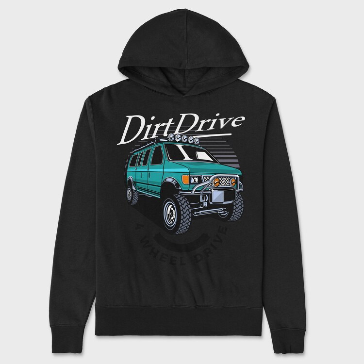4 Wheel Drive Car, Унисекс Мъжко Суичър