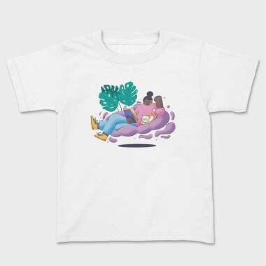 Girl Reading, Kids' T-Shirt