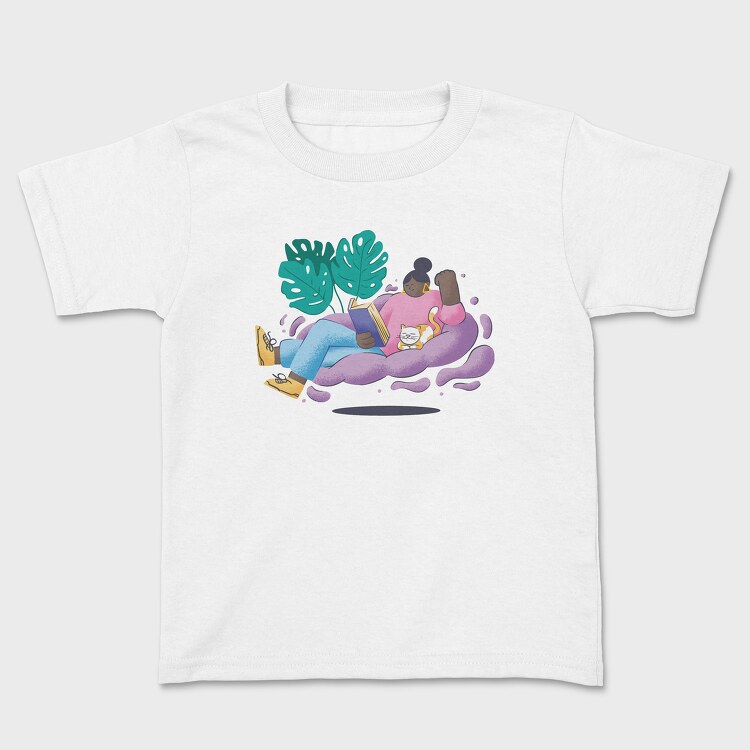 Girl Reading, Kids' T-Shirt