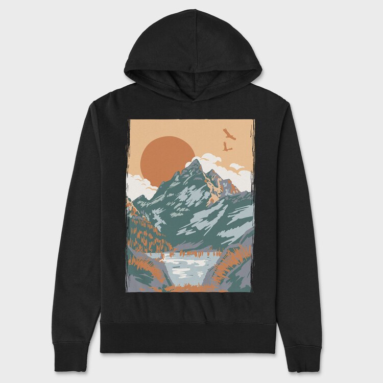 Vintage Mountain, Unisex Men's Hoodie