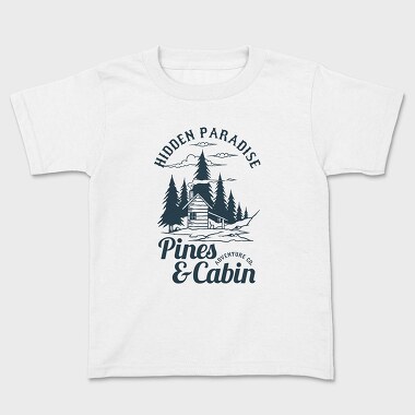 Pines and Cabin, Kids' T-Shirt