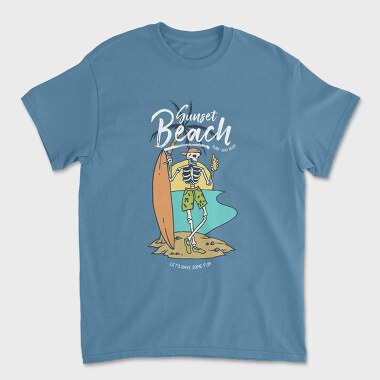 Skull Surf and Beer, Unisex Men's T-Shirt