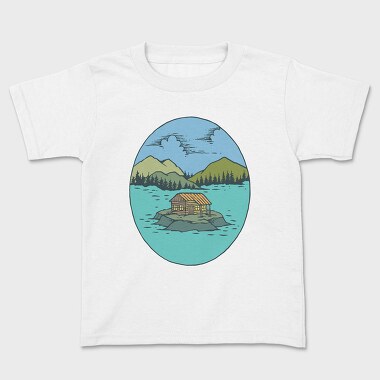 The Cabin and The Lake, Kids' T-Shirt