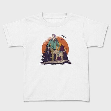 HikingDogForestTshirt, Kids' T-Shirt