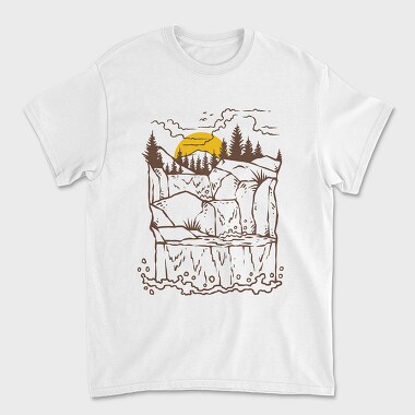 Waterfall, Unisex Men's T-Shirt