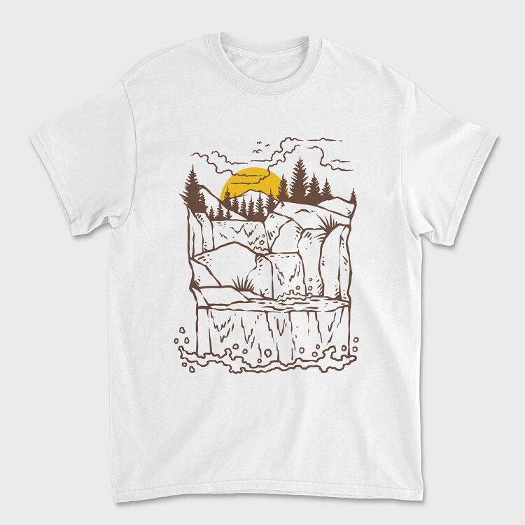 Waterfall, Unisex Men's T-Shirt