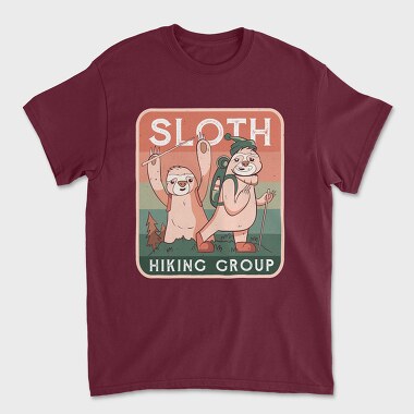 Unisex Men's T-Shirt, Sloth Hiking Group