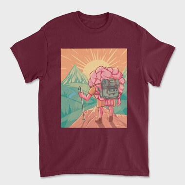 Hiking Brain, Unisex Men's T-Shirt
