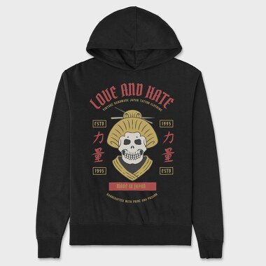 Geisha Skull, Unisex Men's Hoodie