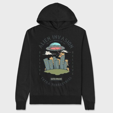 Alien Attack, Unisex Men's Hoodie