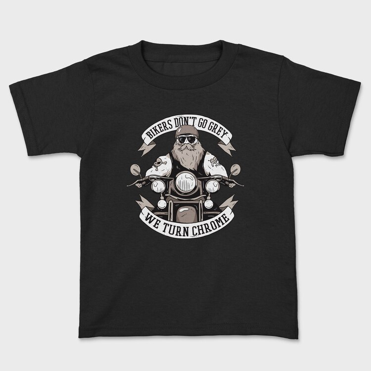 Bikers Turn Chrome, Kids' T-Shirt