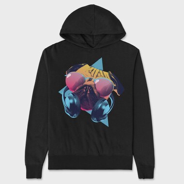 Retro Pug, Unisex Men's Hoodie