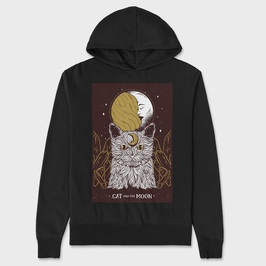 Cat Moon, Unisex Men's Hoodie