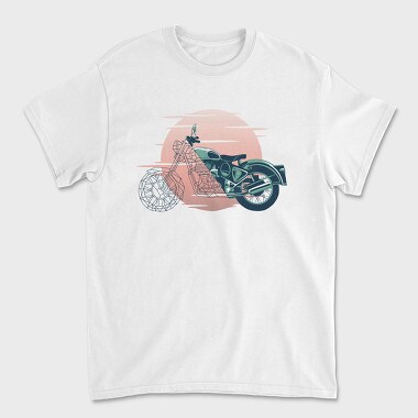 Vintage Geometric Motorbike, Unisex Men's T-Shirt