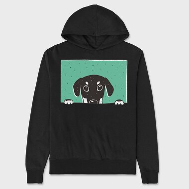 Peeking Dog, Unisex Men's Hoodie