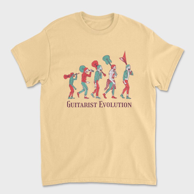 Guitarist Evolution, Unisex Men's T-Shirt