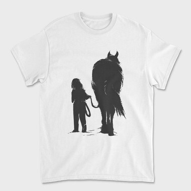 Girl And Horse, Unisex Men's T-Shirt