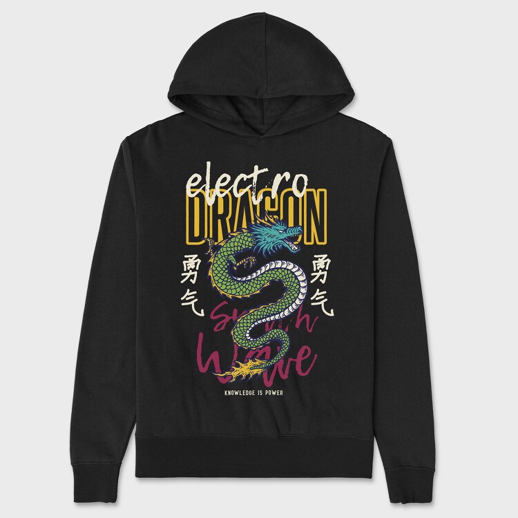 Electro Dragon Tattoo, Unisex Men's Hoodie