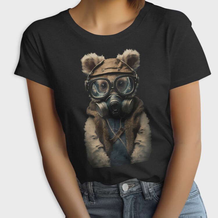 Gas Mask Teddy, Women's T-Shirt